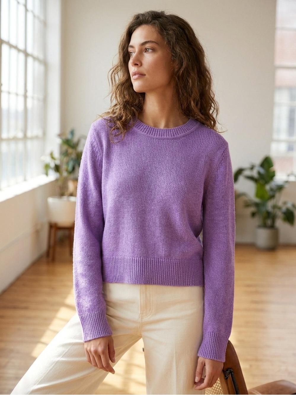 Banana Republic Lavender Crewneck Sweater
